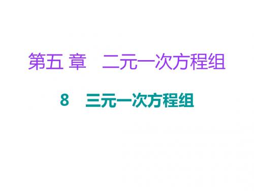 北师大版八年级数学上册(课件)：5.8 三元一次方程组