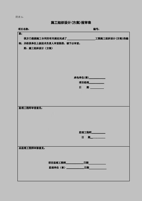 工程项目管理全套表格【最新】