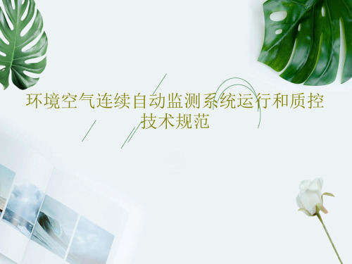 环境空气连续自动监测系统运行和质控技术规范PPT文档33页