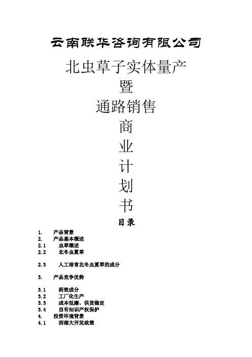 商业计划书范文完整版