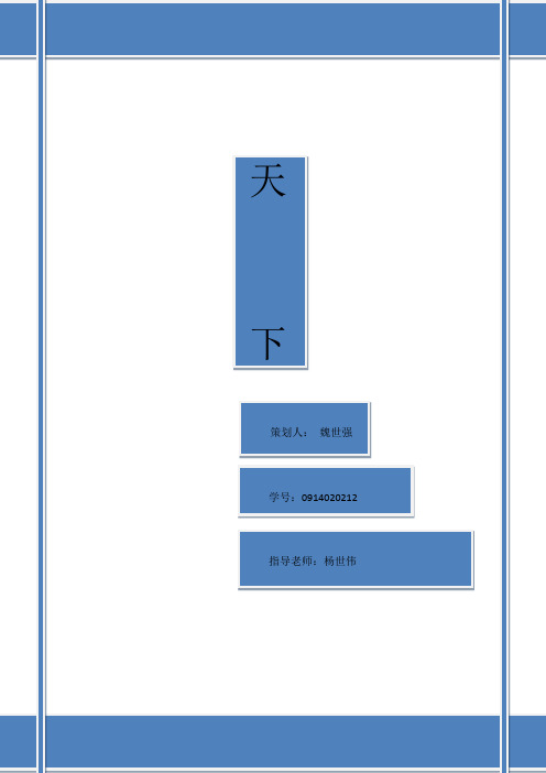 《天下》节目策划文案(0914020212魏世强)