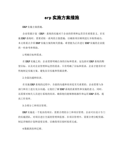 erp实施方案措施