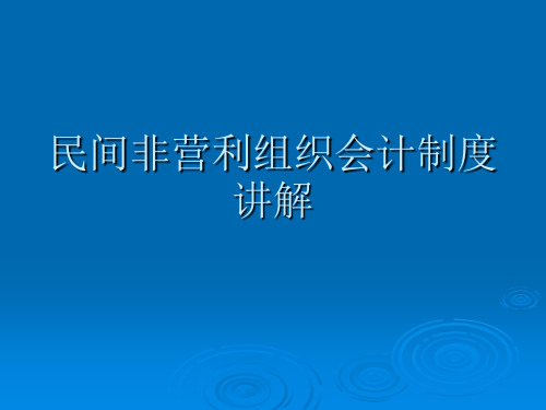 民间非盈利组织会计制度讲解ppt课件