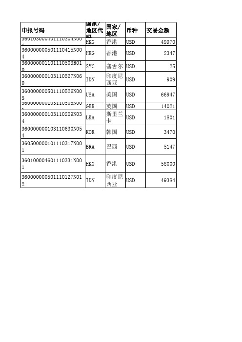 国际收支规范申报示例