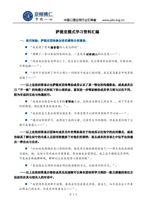 萨提亚模式学习资料汇编