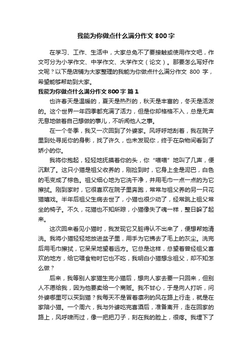 我能为你做点什么满分作文800字