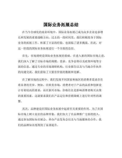 国际业务拓展总结