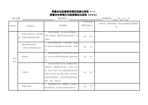 公路水运工程项目质量安全管理行为检查记录表