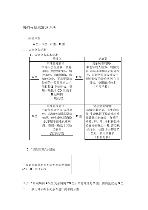 病例分型标准及方法