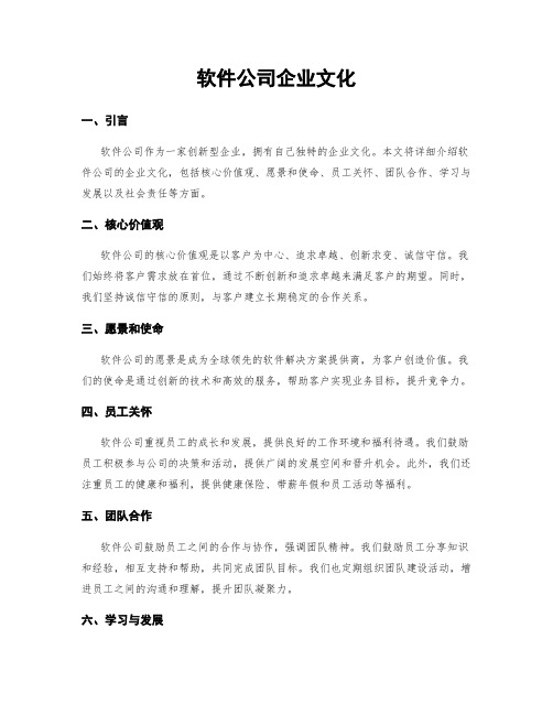 软件公司企业文化