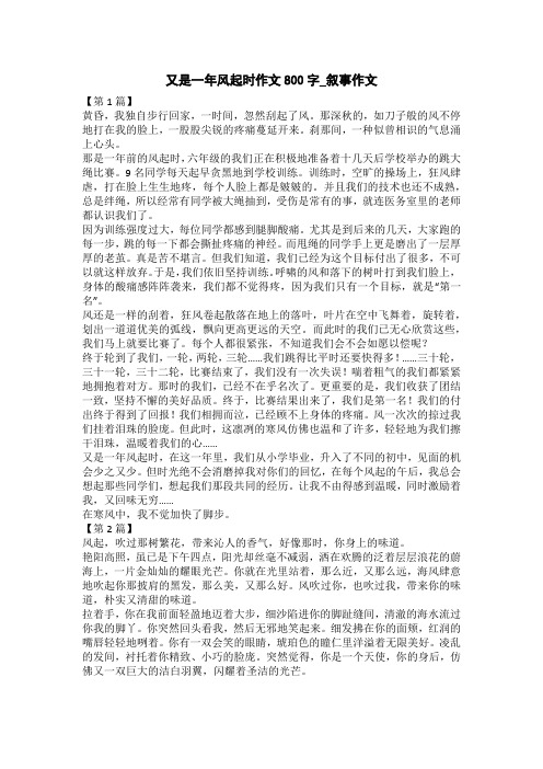 又是一年风起时作文800字_叙事作文