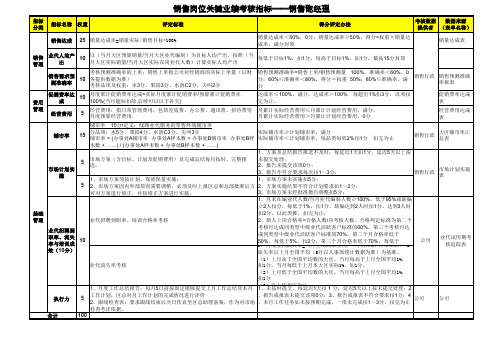 销售人员KPI考核