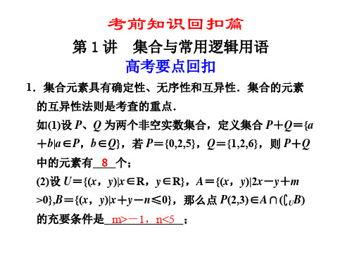 高三数学集合与常用逻辑用语(教学课件201909)