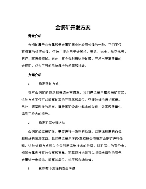 金铜矿开发方案