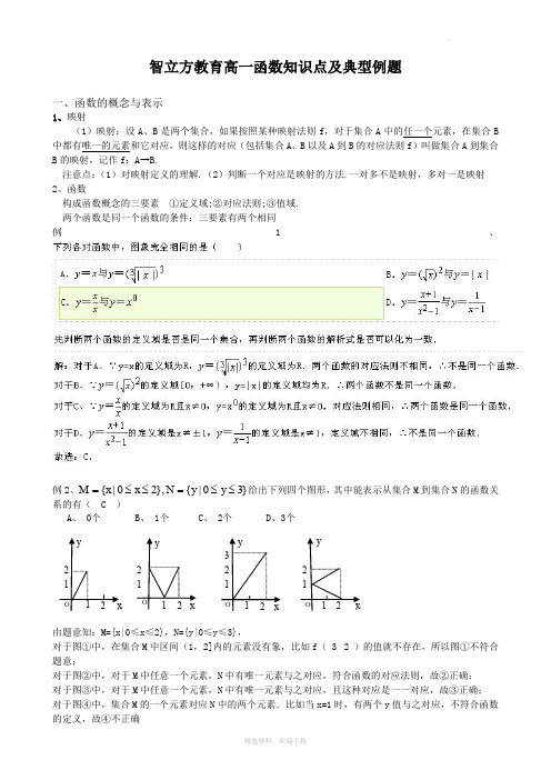 高中函数部分知识点及典型例题分析