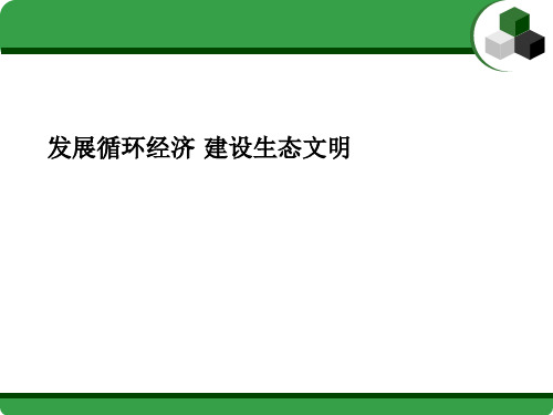 发展循环经济 建设生态文明 