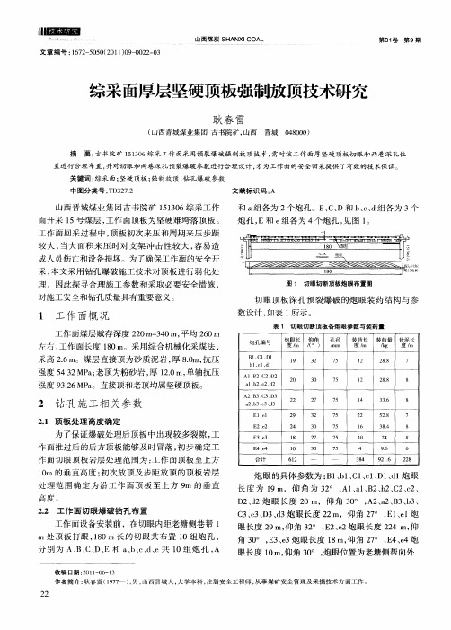综采面厚层坚硬顶板强制放顶技术研究