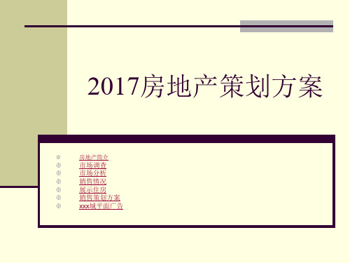 2017年房地产策划方案