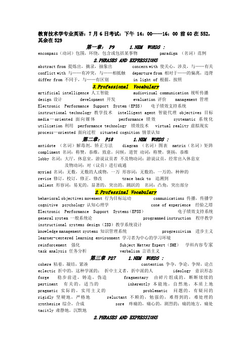 教育技术专业英语所有词汇