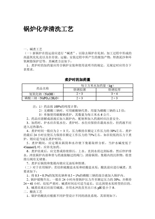 锅炉化学清洗工艺