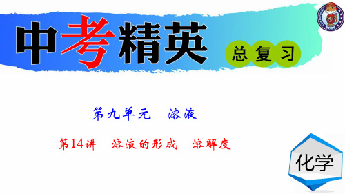 初中化学中考总复习第一轮复习PPT第14讲 溶液的形成 溶解度