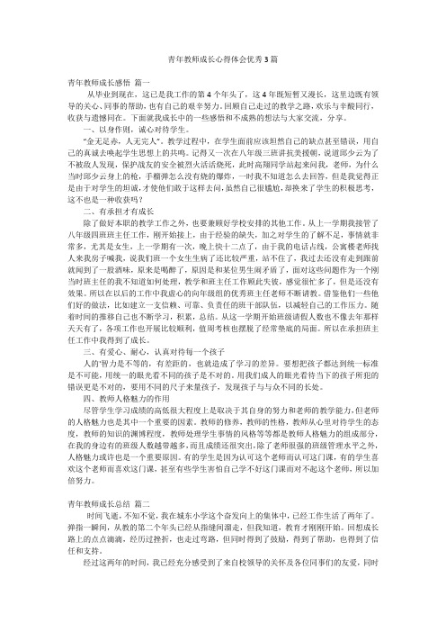 青年教师成长心得体会优秀3篇