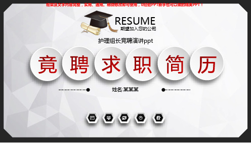 【通用】护理组长竞聘演讲ppt