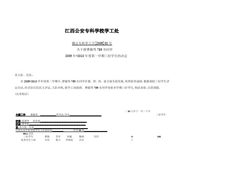 修改后2009-2010年度三好学生