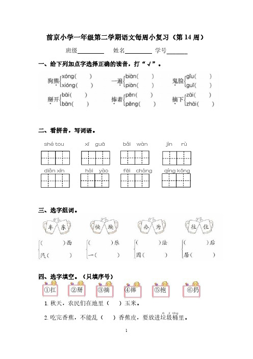 一下语文每周小复习(第14周)