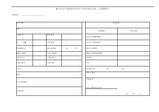 (安全生产)顺义区生产经营单位安全生产分类分级汇总表(人员聚集类)