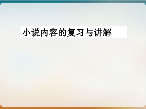 山东微山一中寒假网络课高一语文小说内容复习 PPT精美版