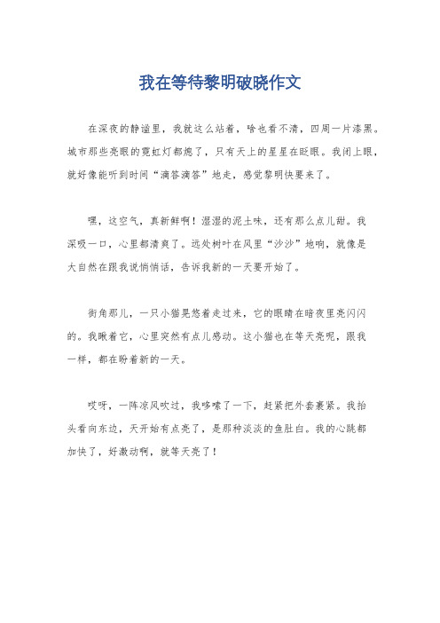 我在等待黎明破晓作文