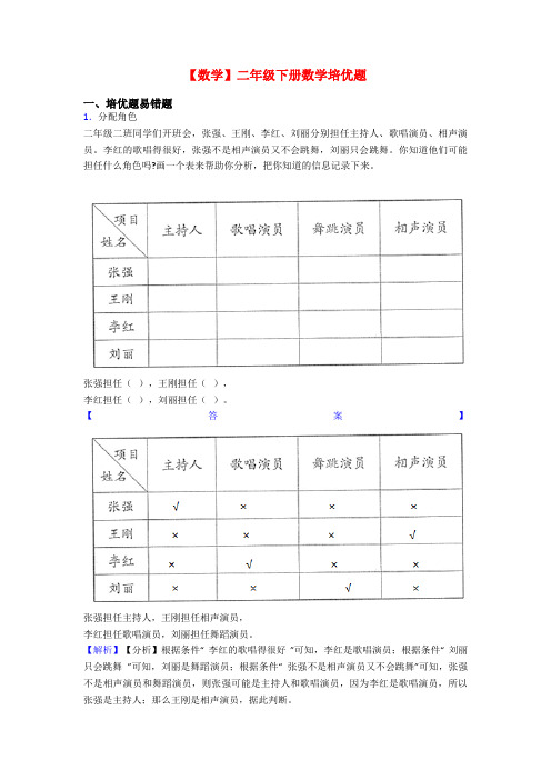 【数学】二年级下册数学培优题