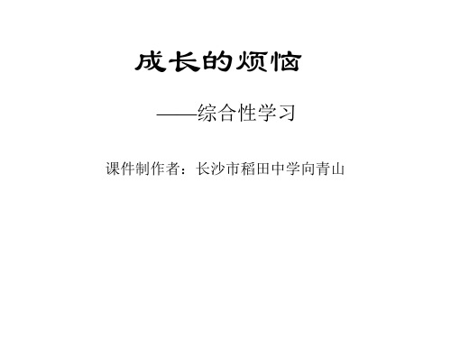 《成长的烦恼》 ppt课件