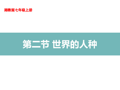 (名师整理)最新湘教版地理7年级上册第3章第2节《世界的人种》市优质课一等奖课件