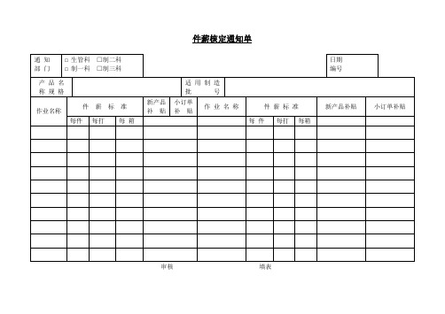 第七节 件薪核定通知单