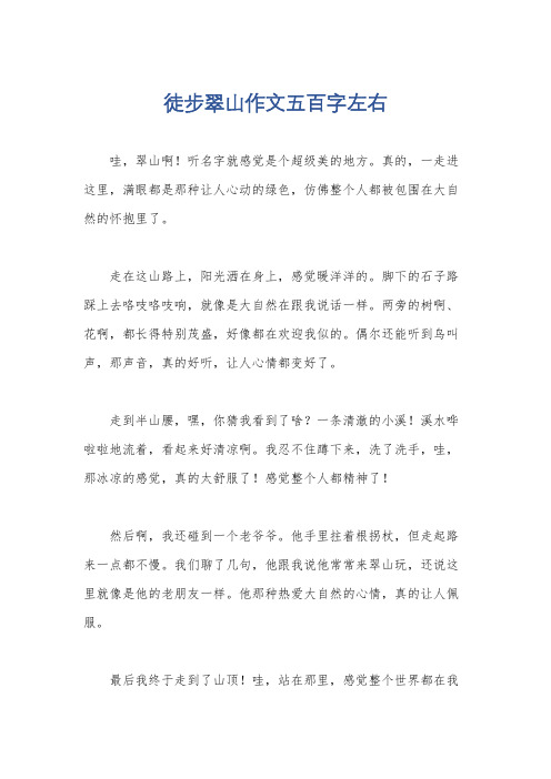 徒步翠山作文五百字左右