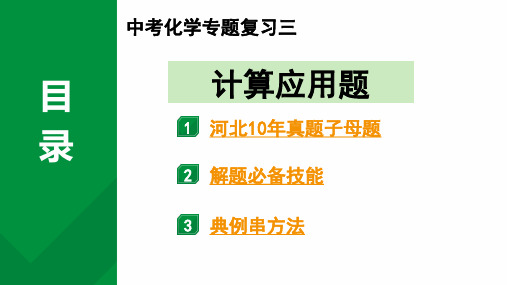 中考化学专题复习四  计算应用题