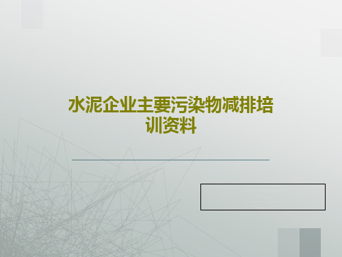 水泥企业主要污染物减排培训资料33页PPT