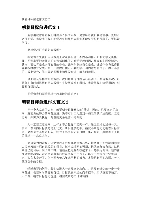 朝着目标前进作文