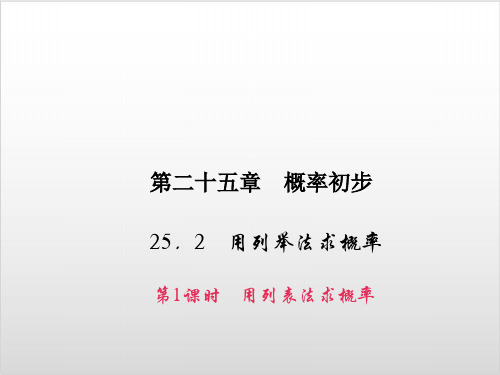 新人教版初中数学《用列举法求概率》PPT完美课件1