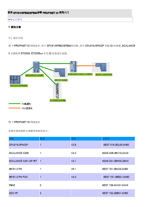 使用SFC51,SFB52,SFB54诊断PROFINET IO使用入门