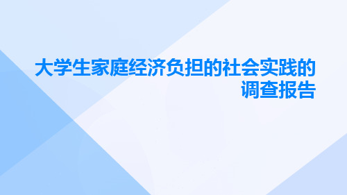 大学生家庭经济负担的社会实践的调查报告