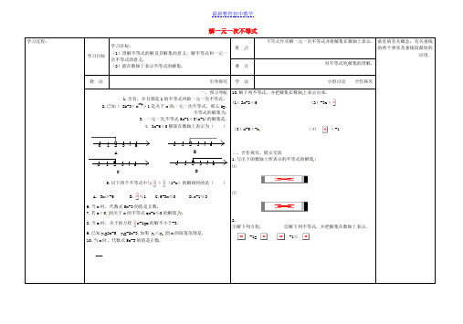 七年级数学下册 10.3 解一元一次不等式导学案(无答案)(新版)冀教版