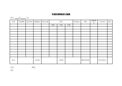 在职培训计划