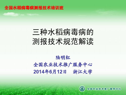 三种水稻病毒病测报技术规范解读