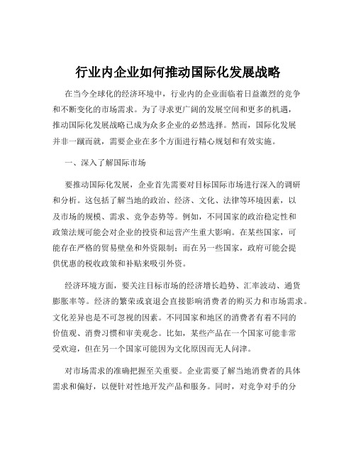 行业内企业如何推动国际化发展战略