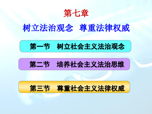 第七章 树立法治观念 尊重法律权威