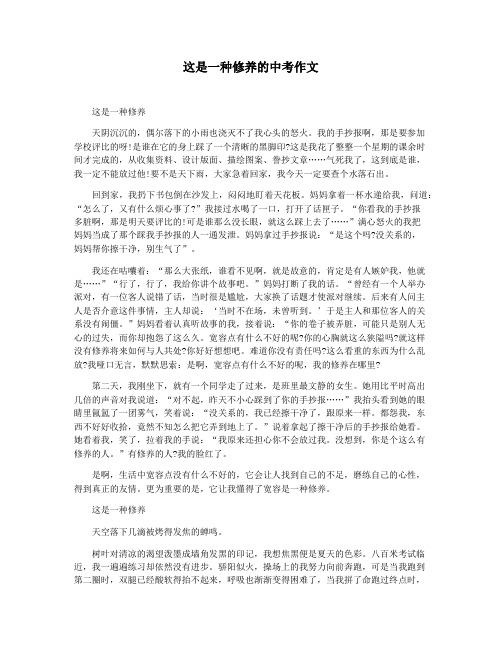 这是一种修养的中考作文