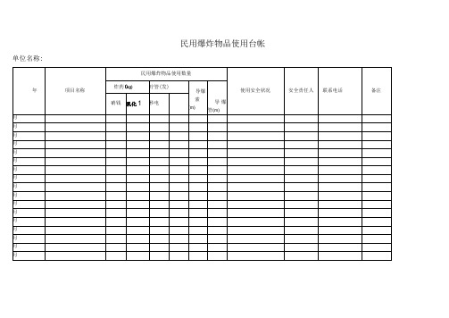 民用爆炸物品16种台帐